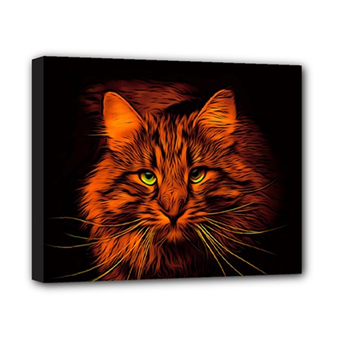 Cat Digiart Artistically Cute Canvas 10  X 8  by Simbadda