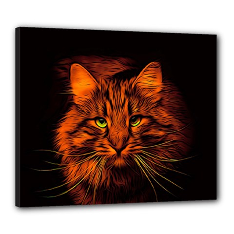 Cat Digiart Artistically Cute Canvas 24  X 20  by Simbadda