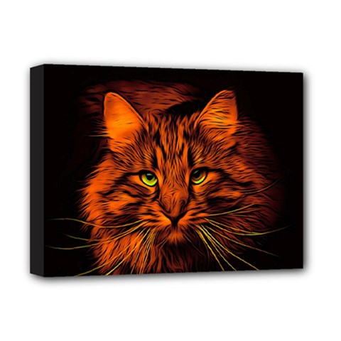 Cat Digiart Artistically Cute Deluxe Canvas 16  X 12   by Simbadda