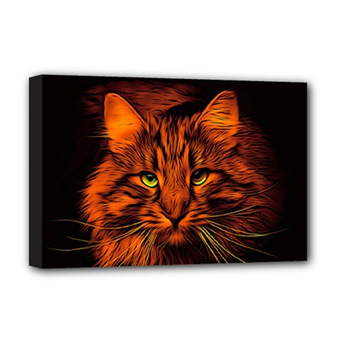 Cat Digiart Artistically Cute Deluxe Canvas 18  X 12   by Simbadda