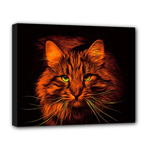 Cat Digiart Artistically Cute Deluxe Canvas 20  X 16   by Simbadda