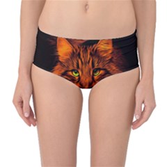 Cat Digiart Artistically Cute Mid-waist Bikini Bottoms by Simbadda