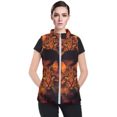 Cat Digiart Artistically Cute Women s Puffer Vest by Simbadda