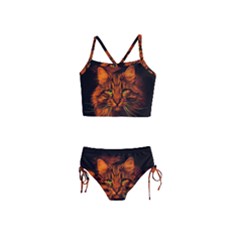 Cat Digiart Artistically Cute Girls  Tankini Swimsuit