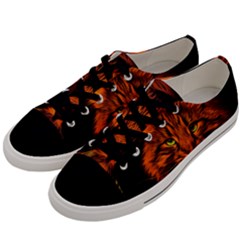 Cat Digiart Artistically Cute Men s Low Top Canvas Sneakers by Simbadda