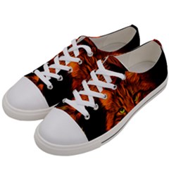 Cat Digiart Artistically Cute Women s Low Top Canvas Sneakers by Simbadda