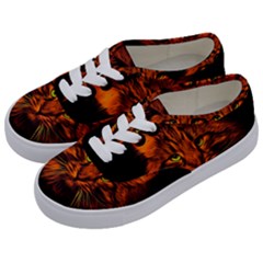 Cat Digiart Artistically Cute Kids  Classic Low Top Sneakers by Simbadda