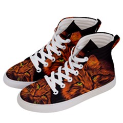 Cat Digiart Artistically Cute Men s Hi-top Skate Sneakers by Simbadda