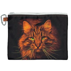 Cat Digiart Artistically Cute Canvas Cosmetic Bag (xxl) by Simbadda