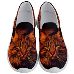 Cat Digiart Artistically Cute Men s Lightweight Slip Ons by Simbadda