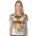 tiger Watercolor Colorful Animal V-Neck Sport Mesh Tee View1