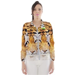 Tiger Watercolor Colorful Animal Windbreaker (women)