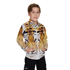 Tiger Watercolor Colorful Animal Windbreaker (kids) by Simbadda