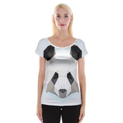 Background Show Graphic Art Panda Cap Sleeve Tops by Simbadda