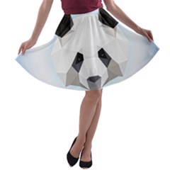 Background Show Graphic Art Panda A-line Skater Skirt by Simbadda