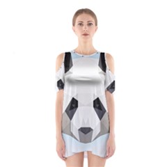 Background Show Graphic Art Panda Shoulder Cutout One Piece