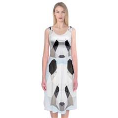 Background Show Graphic Art Panda Midi Sleeveless Dress