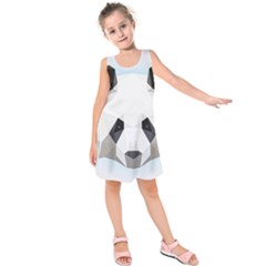 Background Show Graphic Art Panda Kids  Sleeveless Dress by Simbadda