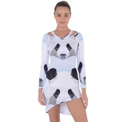 Background Show Graphic Art Panda Asymmetric Cut-out Shift Dress by Simbadda