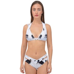 Background Show Graphic Art Panda Double Strap Halter Bikini Set by Simbadda