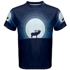 Moon Hirsch Wild Nature Antler Men s Cotton Tee by Simbadda