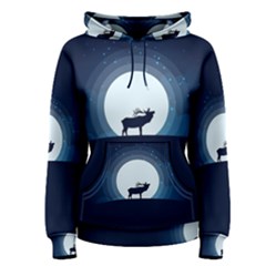 Moon Hirsch Wild Nature Antler Women s Pullover Hoodie