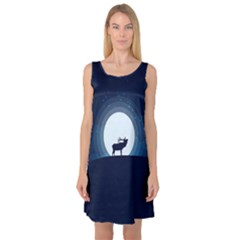 Moon Hirsch Wild Nature Antler Sleeveless Satin Nightdress