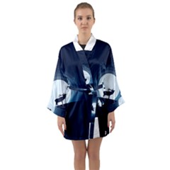 Moon Hirsch Wild Nature Antler Long Sleeve Kimono Robe by Simbadda