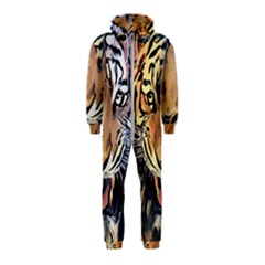 Tiger Animal Teeth Nature Design Hooded Jumpsuit (kids)