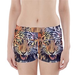 Tiger Animal Teeth Nature Design Boyleg Bikini Wrap Bottoms by Simbadda