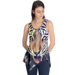 Tiger Animal Teeth Nature Design Sleeveless Tunic by Simbadda