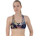 Tiger Animal Teeth Nature Design Criss Cross Racerback Sports Bra View1