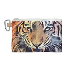 Tiger Animal Teeth Nature Design Canvas Cosmetic Bag (medium) by Simbadda