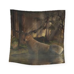 Mammal Nature Wood Tree Waters Square Tapestry (small)