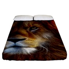 Fractalius Big Cat Animal Fitted Sheet (king Size) by Simbadda