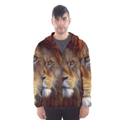 Fractalius Big Cat Animal Hooded Windbreaker (men) by Simbadda