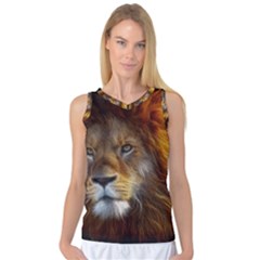 Fractalius Big Cat Animal Women s Basketball Tank Top by Simbadda