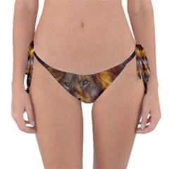 Fractalius Big Cat Animal Reversible Bikini Bottom by Simbadda