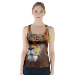 Fractalius Big Cat Animal Racer Back Sports Top by Simbadda