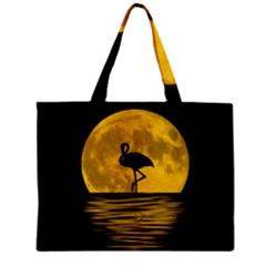 Moon Reflection Flamenco Animal Zipper Mini Tote Bag by Simbadda