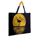 Moon Reflection Flamenco Animal Zipper Large Tote Bag View2