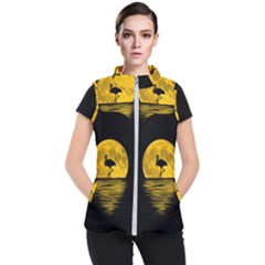 Moon Reflection Flamenco Animal Women s Puffer Vest by Simbadda