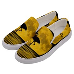 Moon Reflection Flamenco Animal Men s Canvas Slip Ons by Simbadda