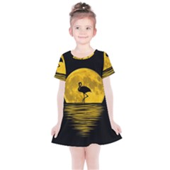 Moon Reflection Flamenco Animal Kids  Simple Cotton Dress