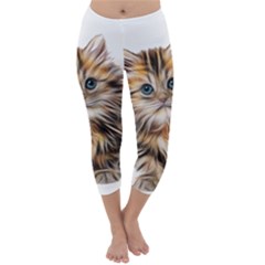 Kitten Mammal Animal Young Cat Capri Winter Leggings 