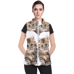 Kitten Mammal Animal Young Cat Women s Puffer Vest