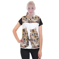 Kitten Mammal Animal Young Cat Women s Button Up Vest by Simbadda