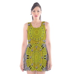 Sunshine And Silver Hearts In Love Scoop Neck Skater Dress by pepitasart