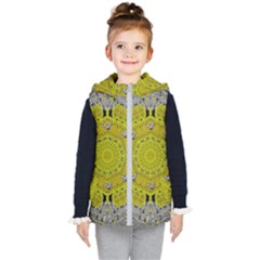 Sunshine And Silver Hearts In Love Kid s Hooded Puffer Vest by pepitasart