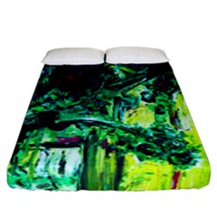 Old Tree And House With An Arch 3 Fitted Sheet (california King Size) by bestdesignintheworld